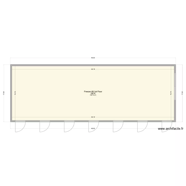 DES Freezer #2 Final. Floor plan with 
