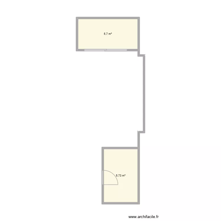 Apartamento Almu&ntilde;ecar. Floor plan with 2 Rooms and 11 m²