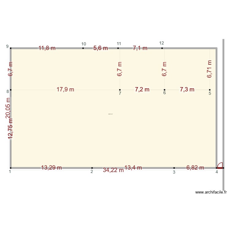 dimensionsrelles semelles  hangar1 et 2. Floor plan with 0 room and 0 m2