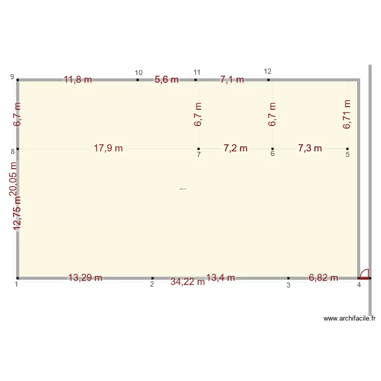 dimensionsrelles semelles  hangar1 et 2. Floor plan with 