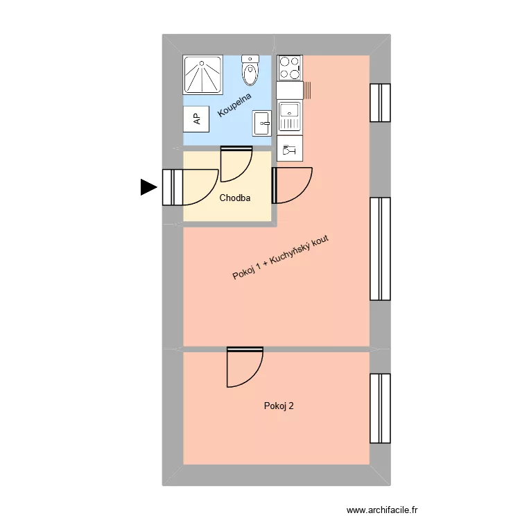 Kapitána Jasioka 720, byt 2. Floor plan with Kapitána Jasioka 720, byt 2. Floor plan with