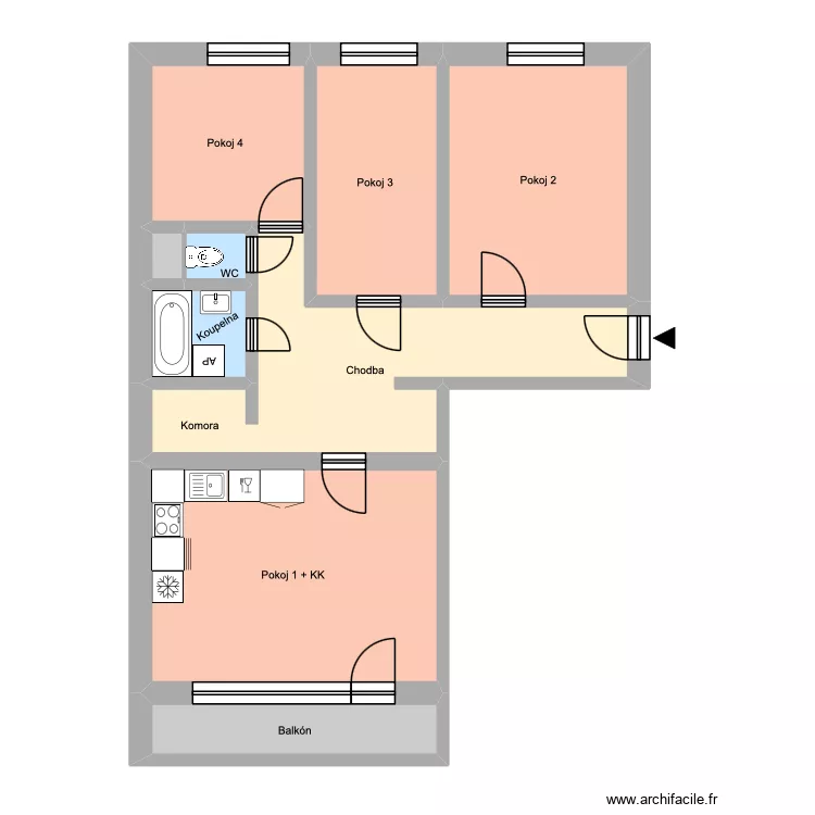 Okružní 923, byt 18. Floor plan with 13 Rooms and 199 m² Okružní 923, byt 18. Floor plan with 13 Rooms and 199 m²