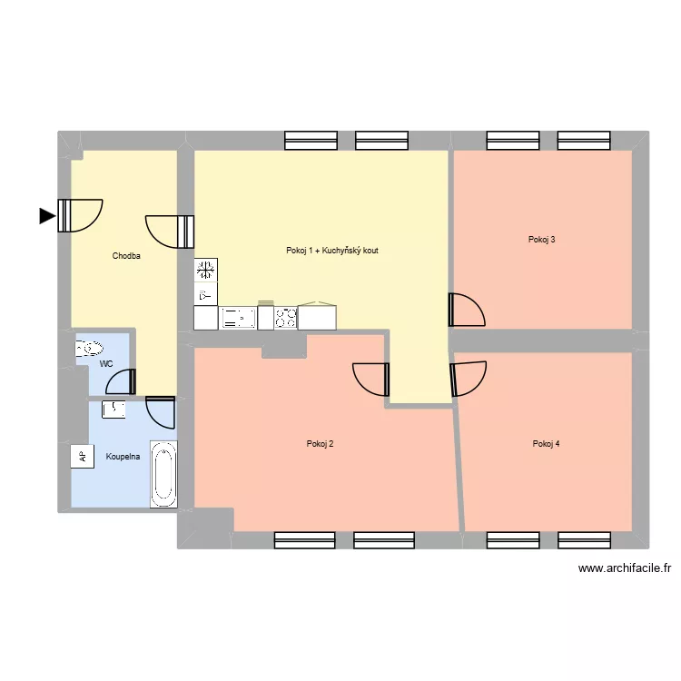 Hlavn&iacute; tř&iacute;da 683, byt 30. Floor plan with 17  and 246 m²