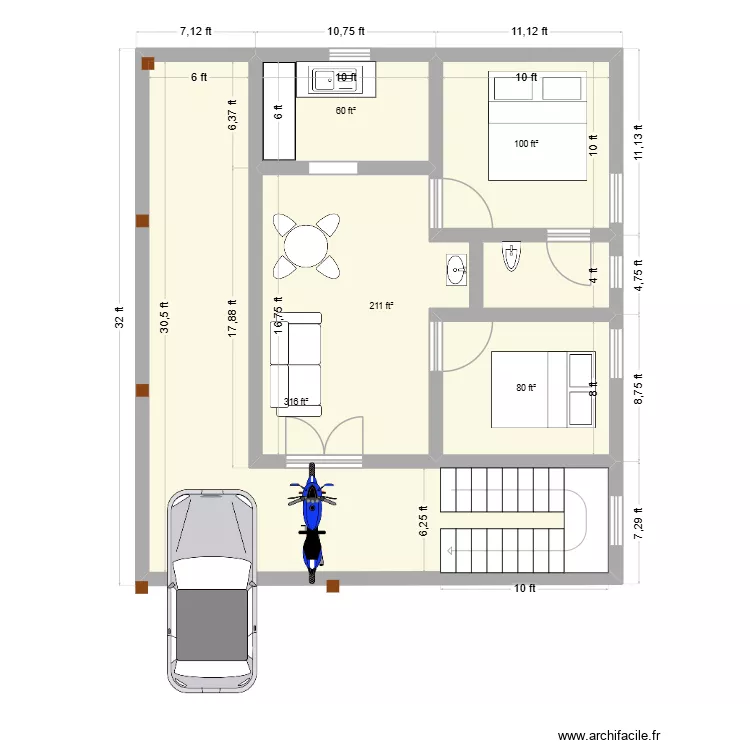 east gf. Floor plan with 5  and 71 m²