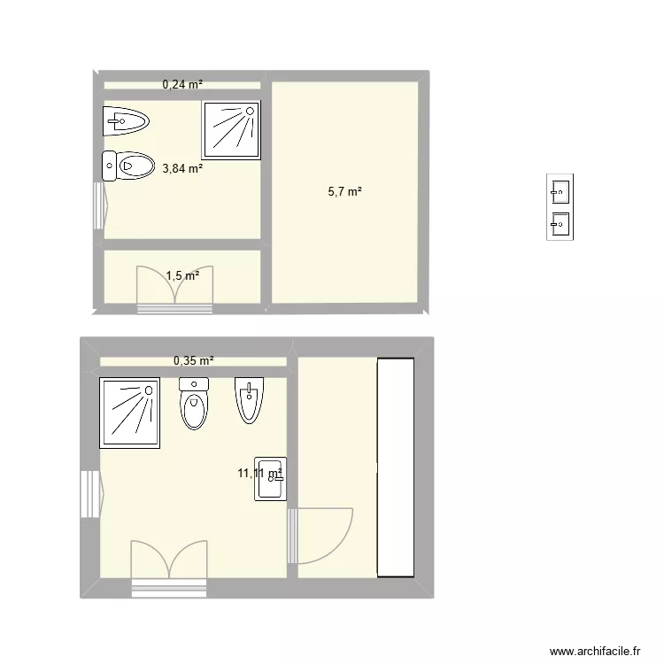 carrer major bany. Floor plan with 6  and 23 m²