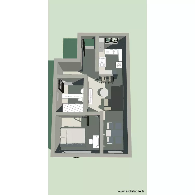 Std&one. Floor plan with 2 Rooms and 35 m²