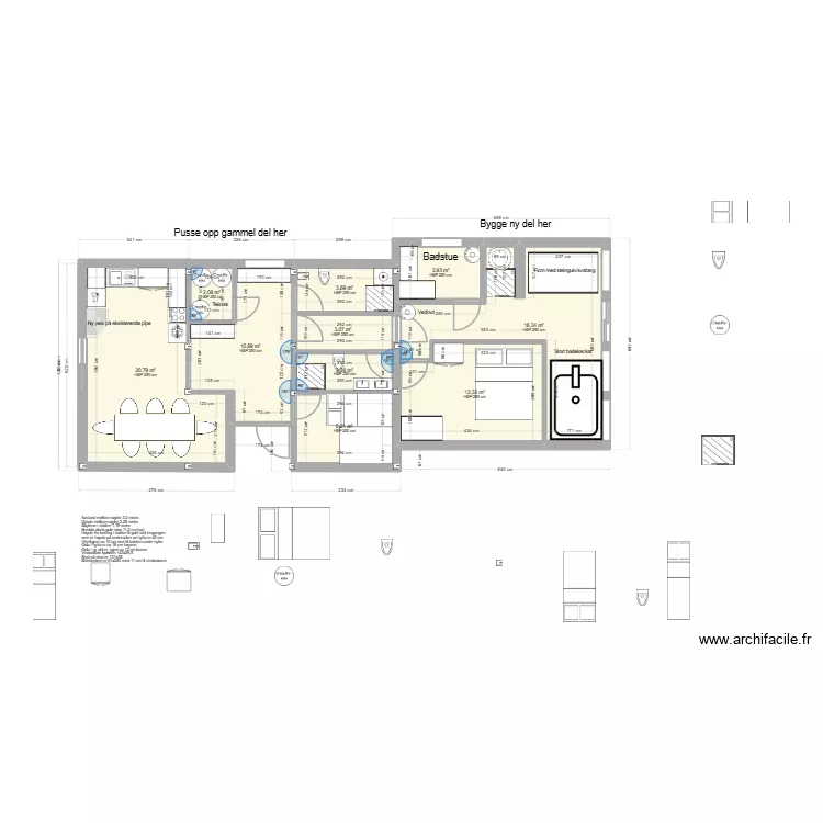 TOTAL-oppsussing+tilbygg. Floor plan with TOTAL-oppsussing+tilbygg. Floor plan with