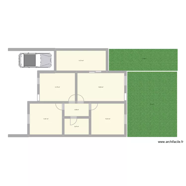 Sarachaga. Floor plan with 7  and 90 m²