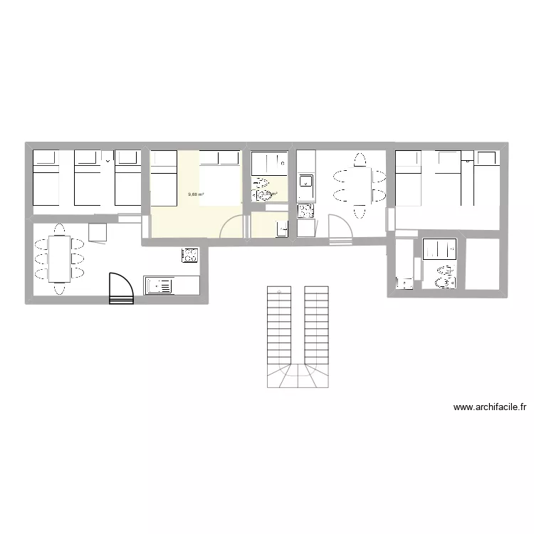 1204899. Floor plan with 2  and 14 m²