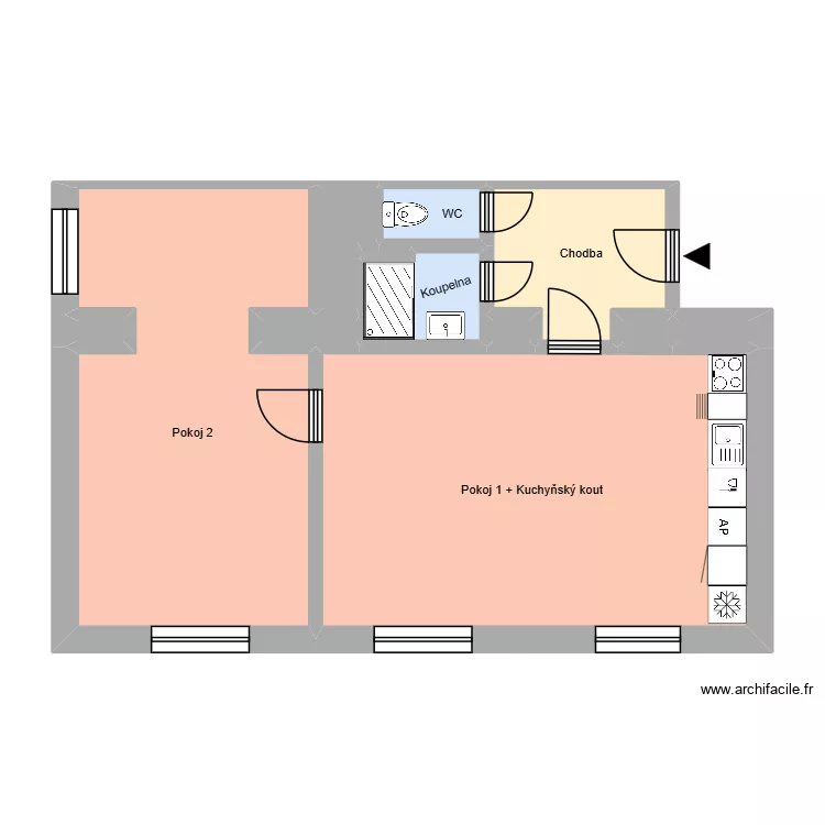Komenského 607, byt 7. Floor plan with 16 and 183 m² Komenského 607, byt 7. Floor plan with 16 and 183 m²