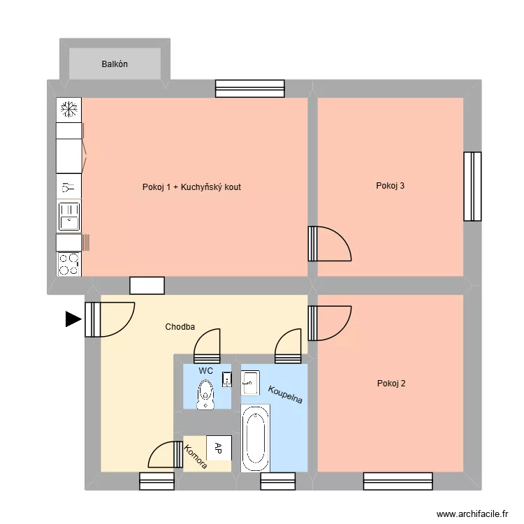 Zborovsk&aacute; 1508, byt 8. Floor plan with 13  and 195 m²