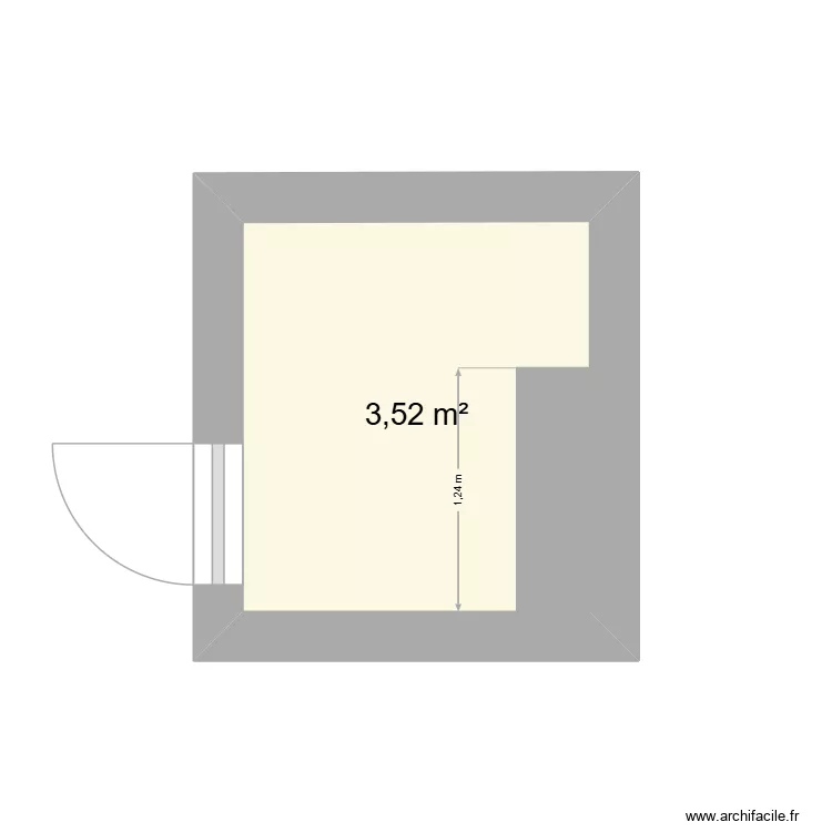 Wasserburger_Kitchen. Floor plan with 1  and 4 m²