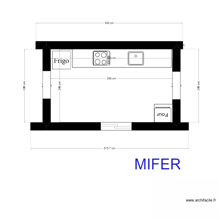 Jordi Cortes  (Alguaire) cocina. Floor plan with 