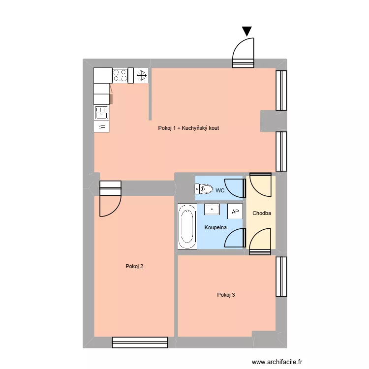 Kolm&aacute; 643, byt 9. Floor plan with 14  and 188 m²
