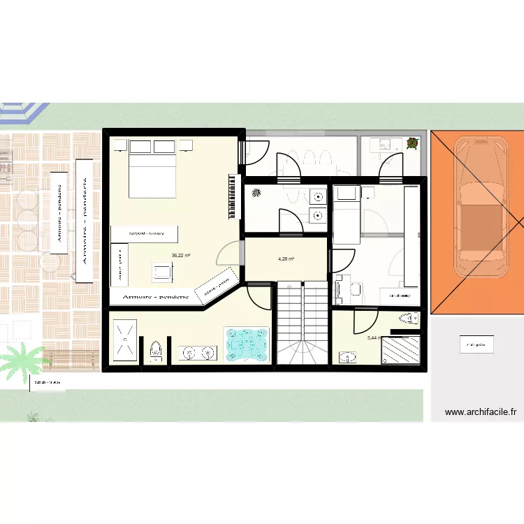 rectoret3. Floor plan with 7  and 125 m²