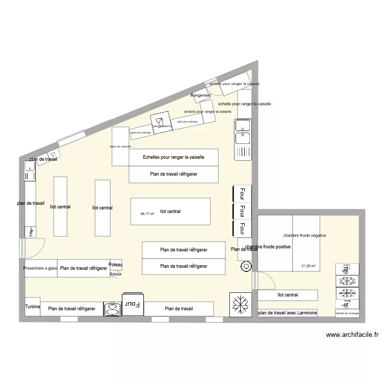 plan labo Antoine. Floor plan with 