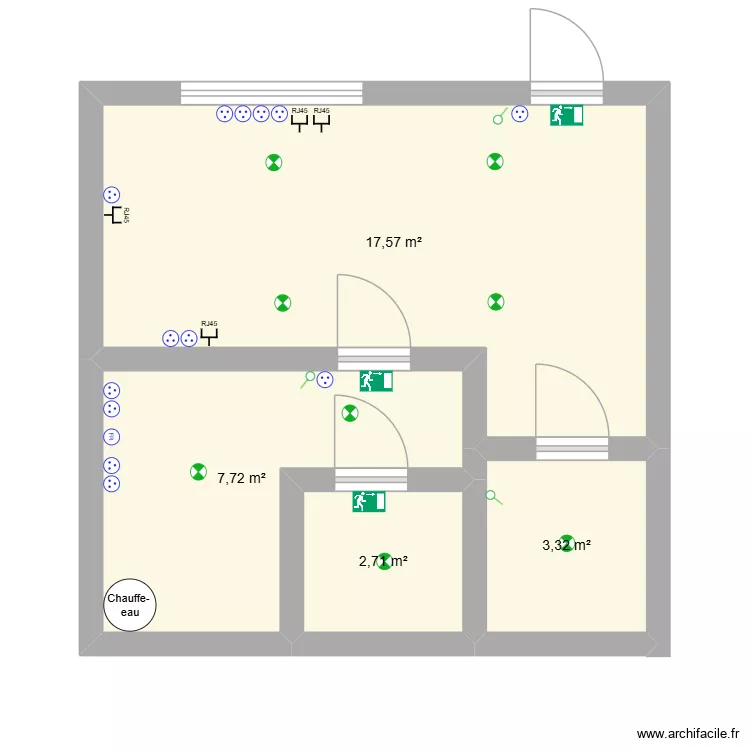 Bureaux HomeBox. Floor plan with 4 Rooms and 31 m² Bureaux HomeBox. Floor plan with 4 Rooms and 31 m²