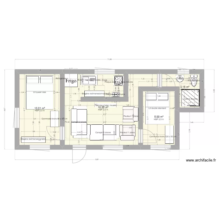 Temporary House 3. Floor plan with 