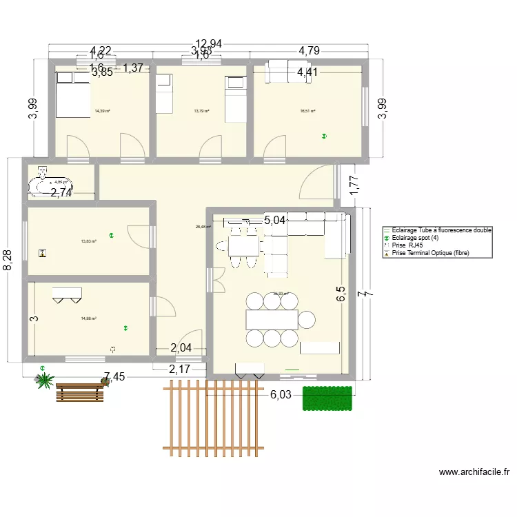 5bed room. Floor plan with 