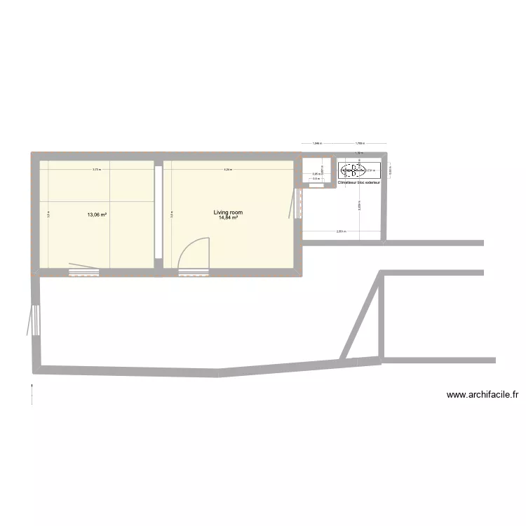 Casa-vendas_HP. Floor plan with 2  and 28 m²