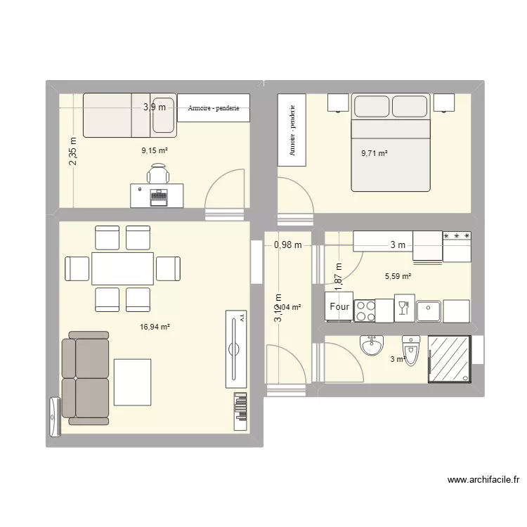 mi casa. Floor plan with 6 Rooms and 47 m² mi casa. Floor plan with 6 Rooms and 47 m²