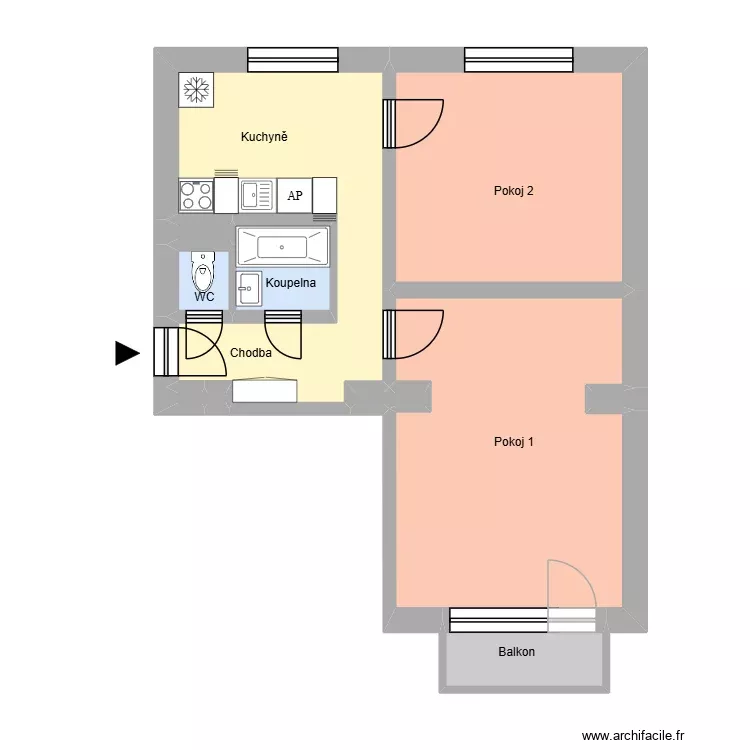 Boleslavova 1115 byt 9 OV. Floor plan with 16 Rooms and 173 m² Boleslavova 1115 byt 9 OV. Floor plan with 16 Rooms and 173 m²