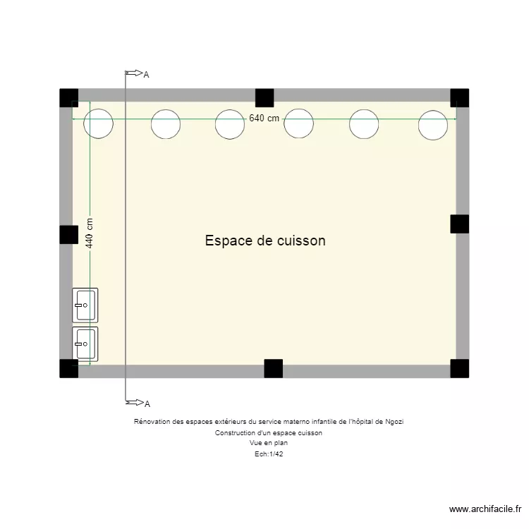 Ngozi espace de cuisson. Floor plan with 