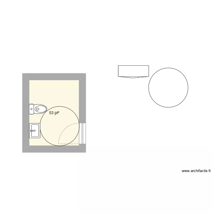 B&acirc;timent salle de bain. Floor plan with 