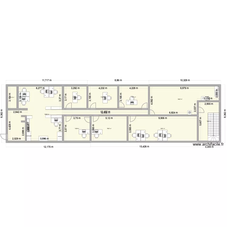 office. Floor plan with 10  and 224 m²