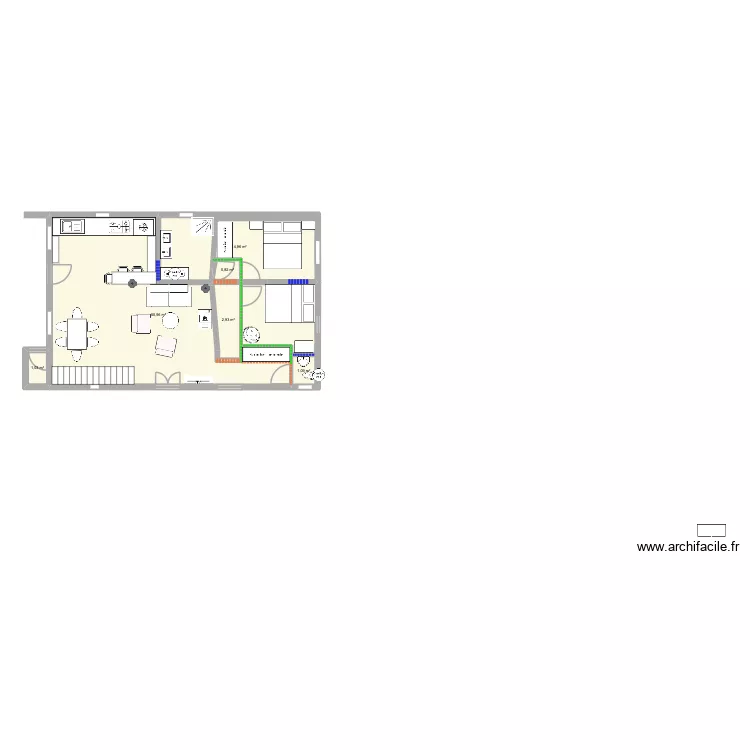 Test 9. Floor plan with 6  and 72 m²