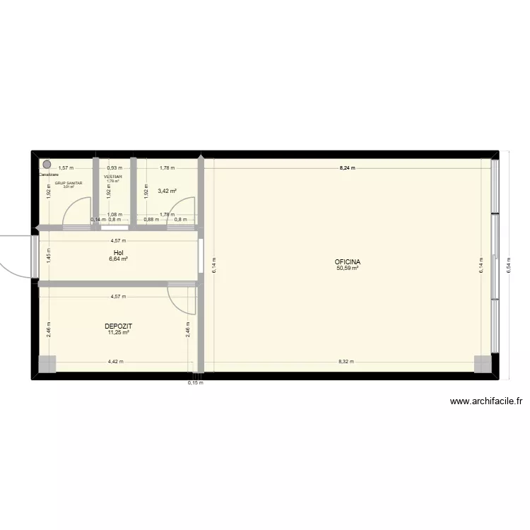 TARLUNGENI. Floor plan with 6  and 77 m²