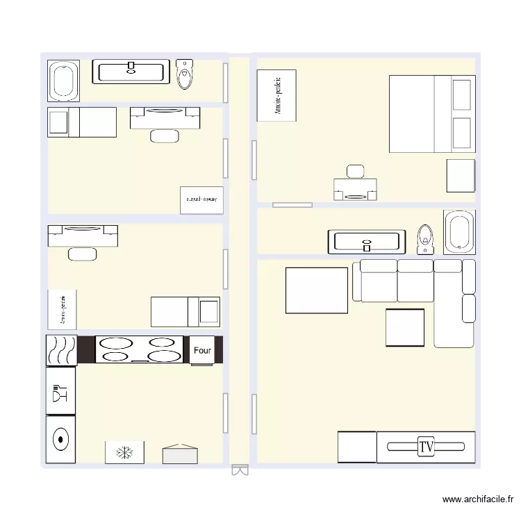 panchito panchito repartidor. Floor plan with 8  and 88 m²