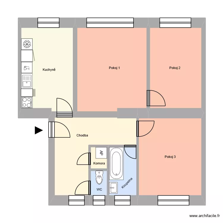 Zelená 2099 byt 2. Floor plan with 12 Rooms and 188 m² Zelená 2099 byt 2. Floor plan with 12 Rooms and 188 m²