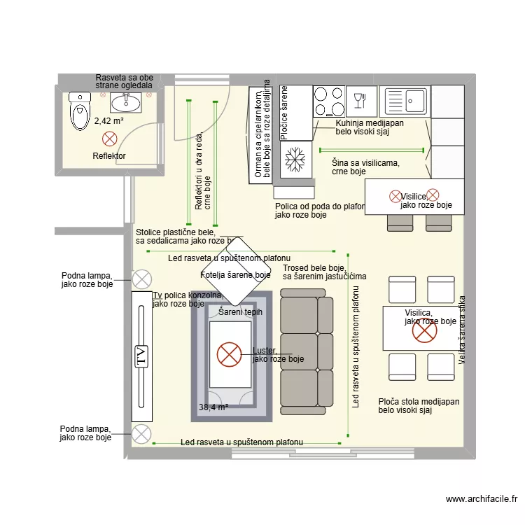 2. zadatak. Floor plan with 2 and 41 m² 2. zadatak. Floor plan with 2 and 41 m²