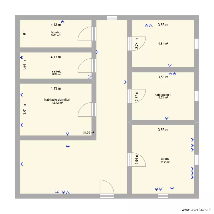 projecta electrcitat. Floor plan with 7 Rooms and 91 m² projecta electrcitat. Floor plan with 7 Rooms and 91 m²