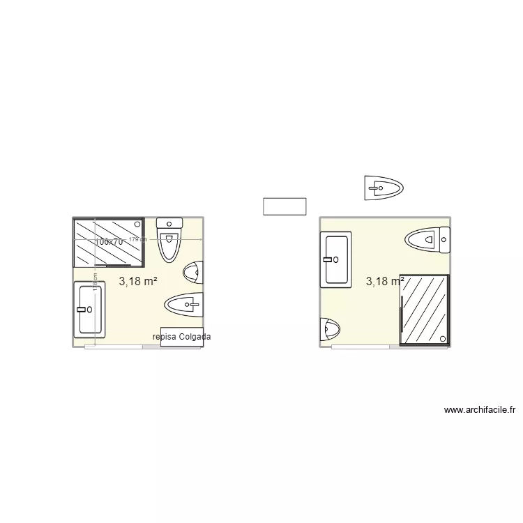 ba&ntilde;o. Floor plan with 