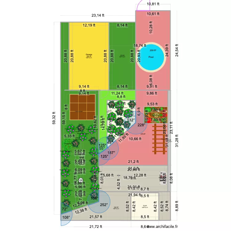 Backyard - Brick Back Area. Floor plan with 