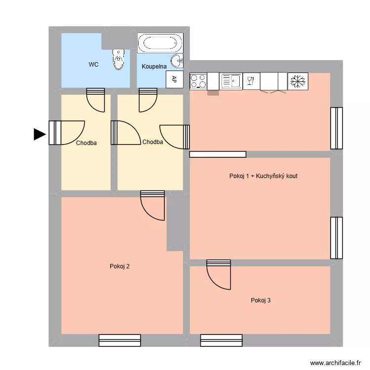 U Stromovky 334, byt 10. Floor plan with 14  and 201 m²