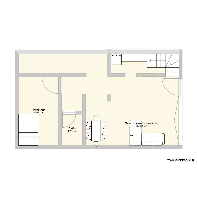 mi casa. Floor plan with 3 and 50 m² mi casa. Floor plan with 3 and 50 m²