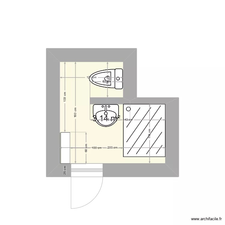 kupelna 2. Floor plan with 