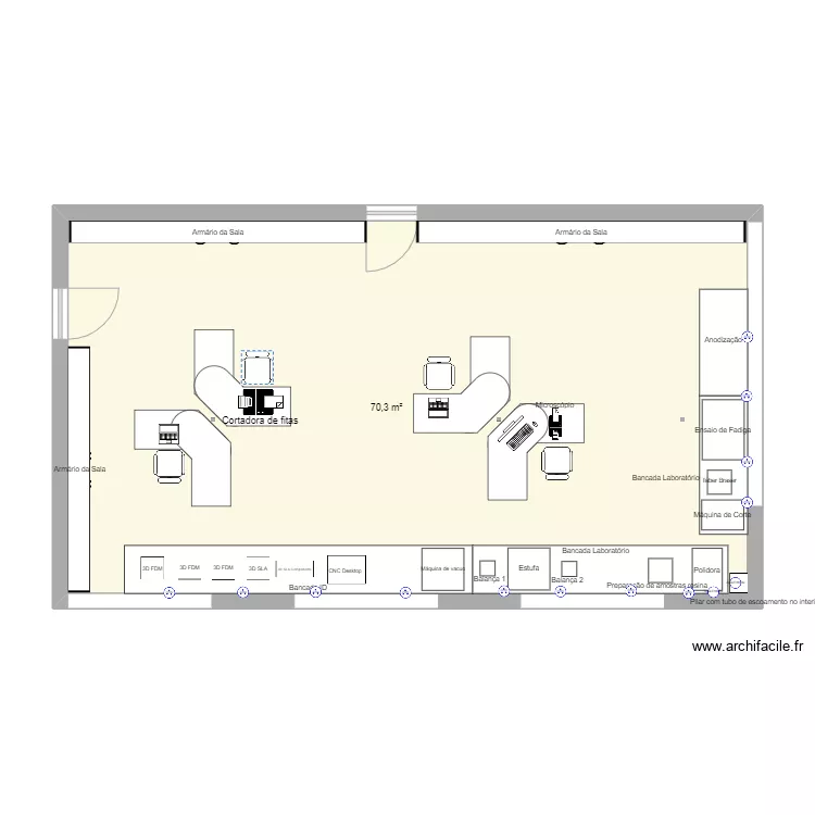Lab. + ID. Floor plan with 