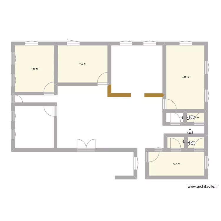 Asfalou MF Aile Ouest. Floor plan with 6 and 48 m² Asfalou MF Aile Ouest. Floor plan with 6 and 48 m²