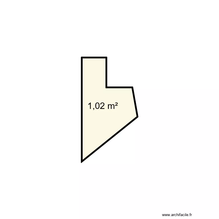 irregulier. Floor plan with 1 room and 1 m²