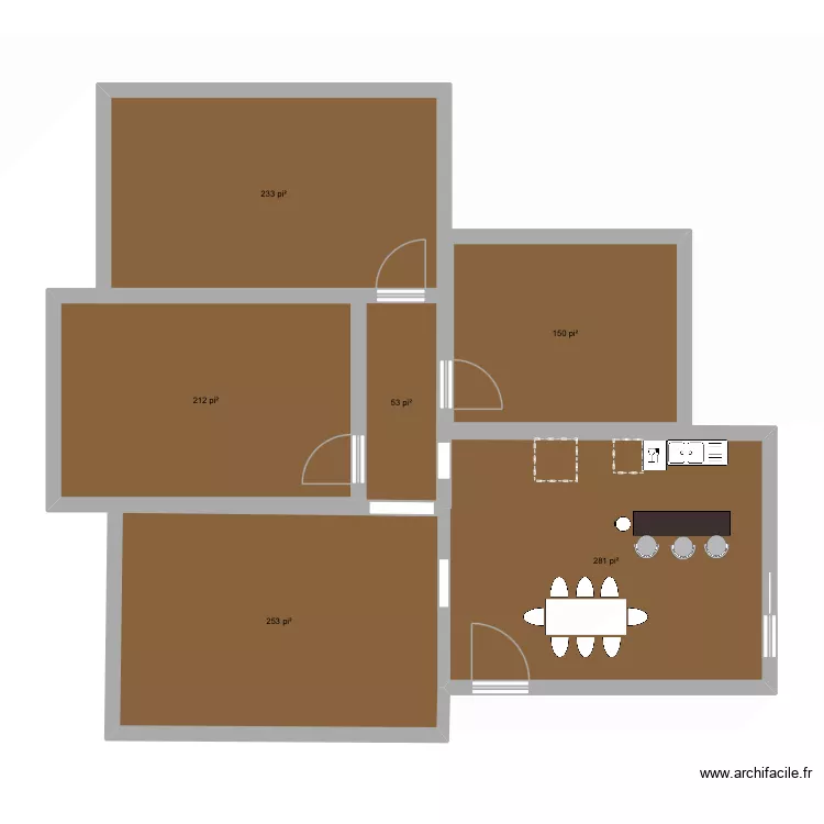 Plan 1. Floor plan with 3  and 51 m²