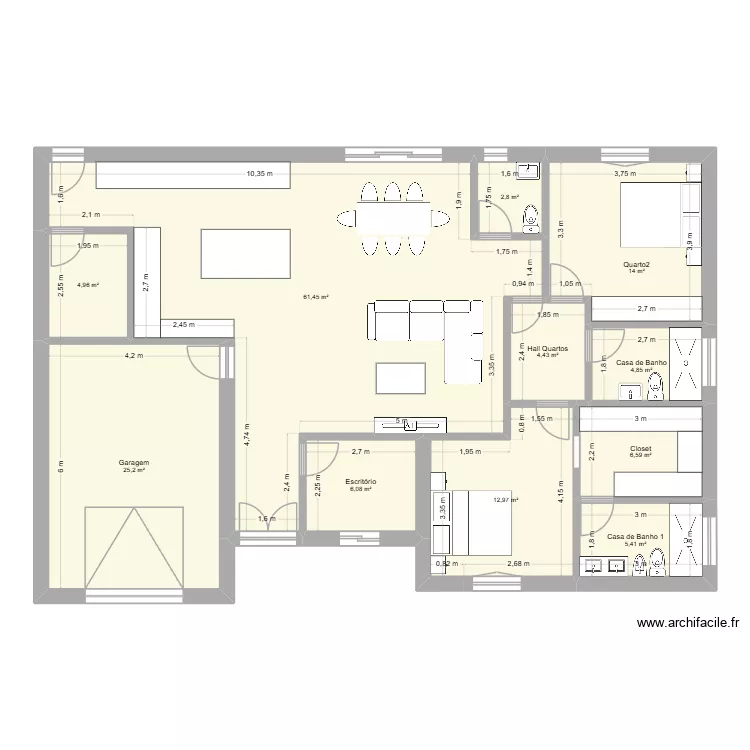 Plano T&eacute;rrea1. Floor plan with 11 rooms and 149 m²