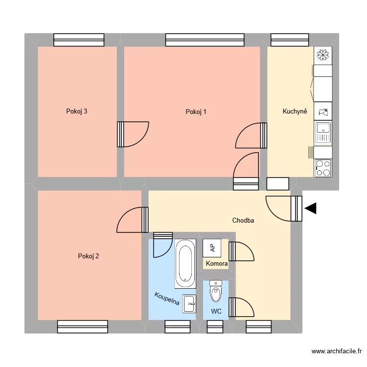 V&yacute;stavn&iacute; 2095, byt 1. Floor plan with 13  and 190 m²
