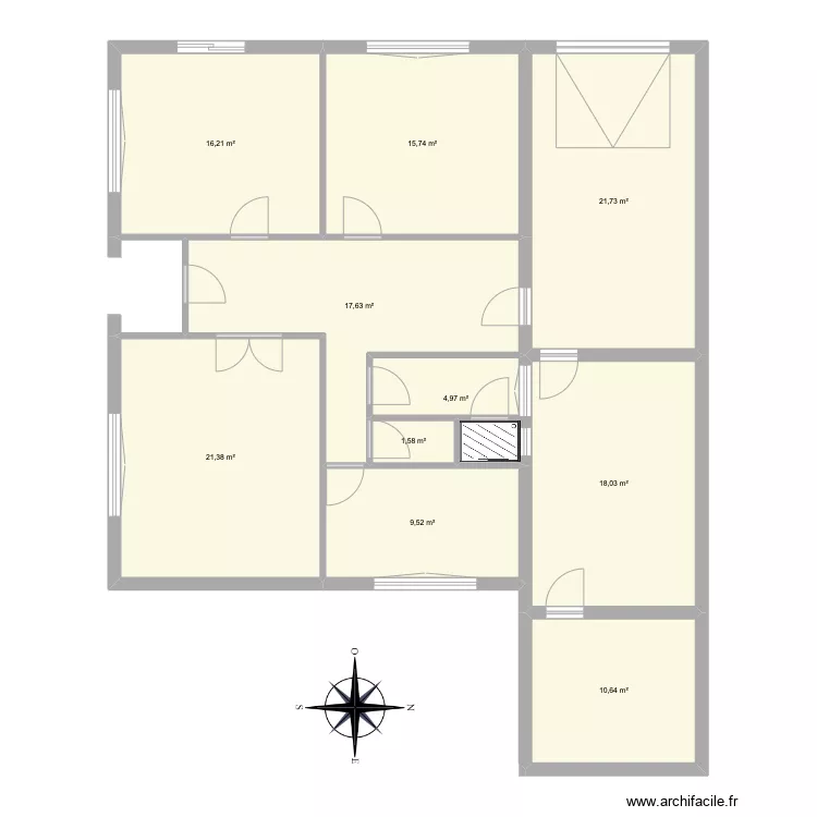 etat actuel Mezirvin. Floor plan with 