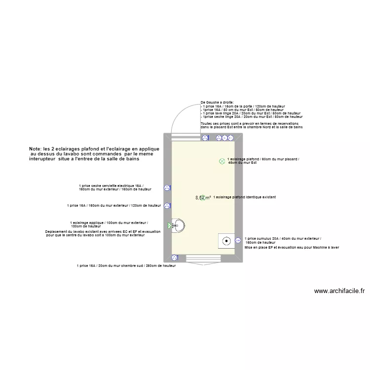 Amenagement salle de bains 2. Floor plan with Amenagement salle de bains 2. Floor plan with