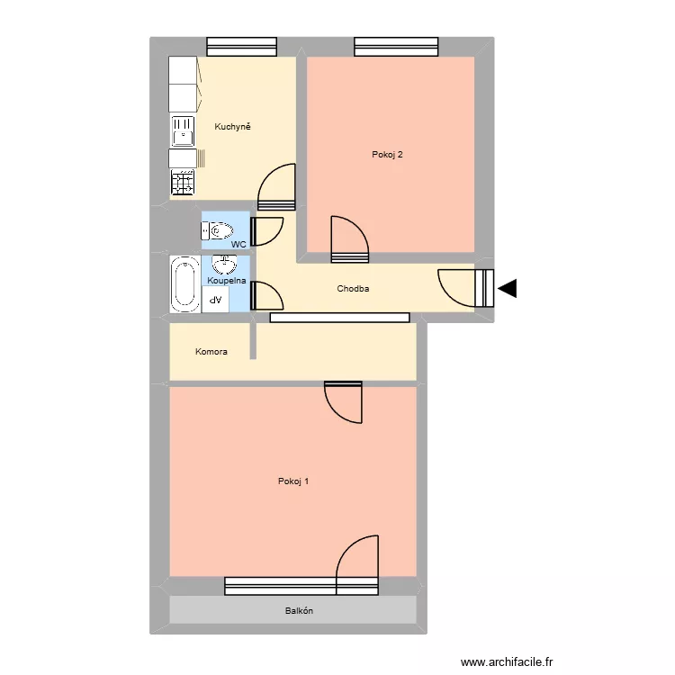 Hornická 663, byt 6. Floor plan with Hornická 663, byt 6. Floor plan with