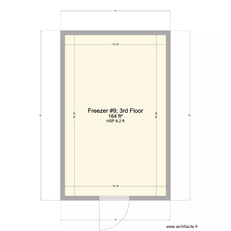 DES Freezer #9. Floor plan with 